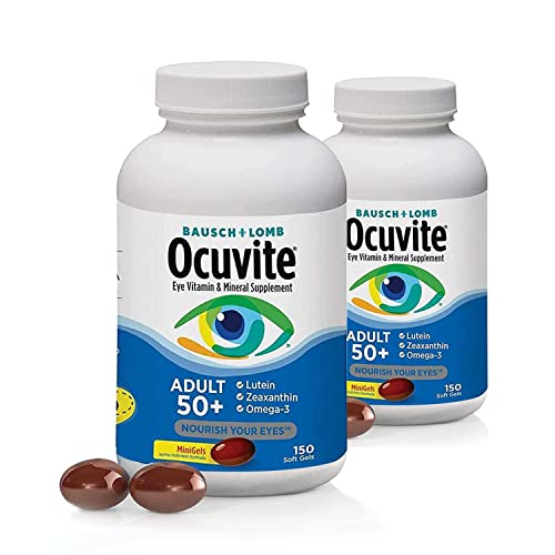 Adult 50 Plus Lutein & Zeaxanthin Omega 3 With Lutein Vitamin Supplements Vitamin & Mineral Supplement Soft Gels, 300 Softgels In Total, (2Pack) #TOP14