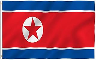 Anley Fly Breeze 3x5 Foot North Korea Flag - Vivid Color and UV Fade Resistant - Canvas Header and Double Stitched - N Korean National Flags Polyester with Brass Grommets 3 X 5 Ft
