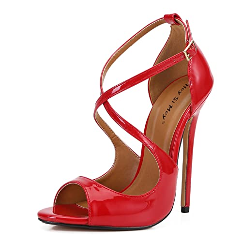 Damen Sandaletten High Heels mit Pfennigabsatz, SXLLLLGJ-0050 Frauen Peep Toe Sandalen Stiletto High Heels Party Hochzeit Schuhe Cover