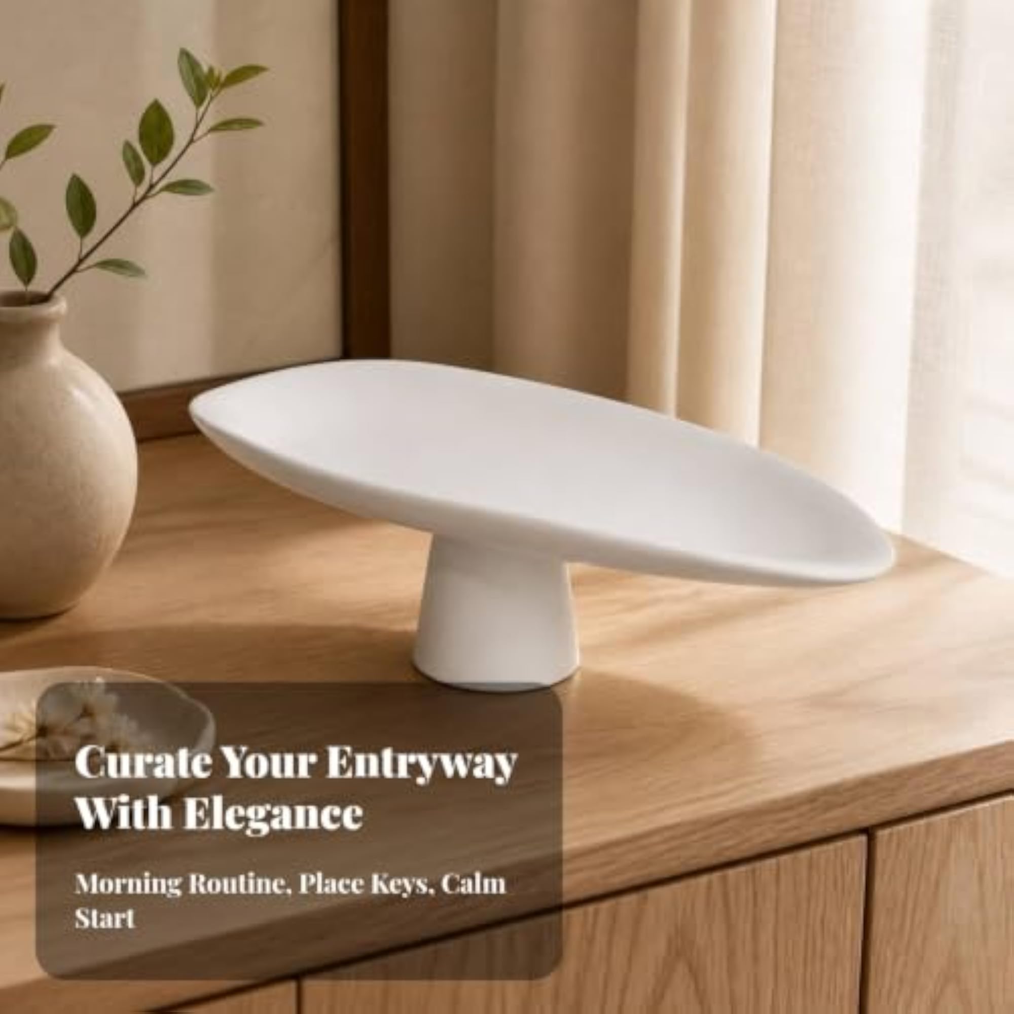 Modern Oval Pedestal Tray for Tabletop Display