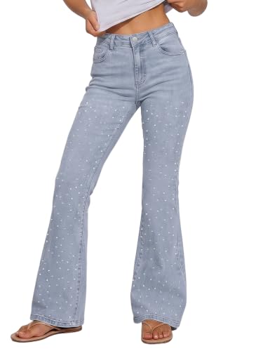 GILIPUR Flare Jeans for Women Stretchy High Waisted Bell Bottom Jeans Skinny Bootcut Denim Pants Y2K Streetwear