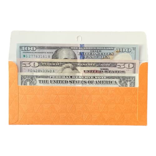Image of Pack of 50 Matellic 6 Colours of 4 Each Randomly Picked Colourful Designer Shagun Lifafa /Money Gift Envelope with Golden Matellic Keri for Gifting Money on any occasion