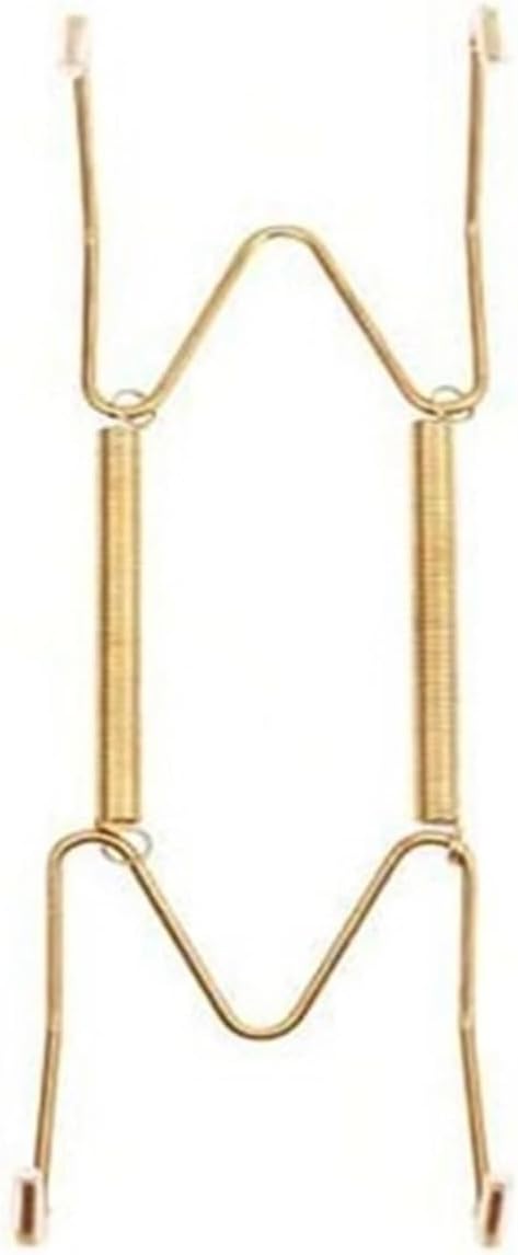 Plate Wall Hangers For Display 15 Pcs 8/10Inch Plate Dish Hangers Holder W-shaped Wall Display Decorative Invisible Spring Hanging Hook Golden For Hanging Decorative Plates(10inch)