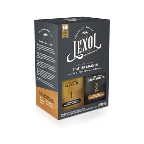 Lexol Leather Care Kit Conditioner and Cleaner, Use on Car Leather, Furniture, Shoes, Bags and Accessories, Trusted Leather Care Since 1933, Quick & Easy 2-Step Regimen, 16.9 oz Bottles Plus 2 Sponges,Black Cover