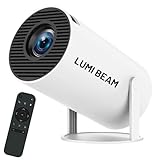 Lumi Beam Projector, Lumi Beam Portable Projector, Mini Wall Movie Projector for Bedroom, 180° Rotation & Auto Keystone, Window Scenes & Large-Screen Viewing (1 PCS)