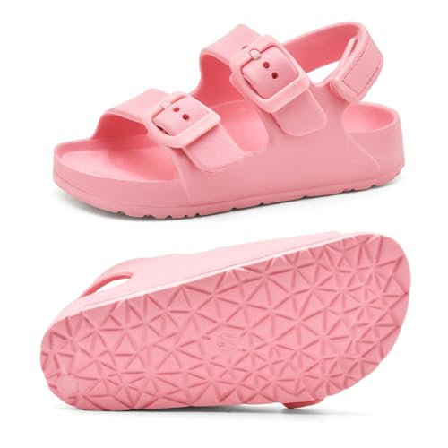 Image of Toddler Sandals Dual-Sized with Arch Support, Non-Slip EVA Buckle Water Shoes for Boys Girls, 5-12