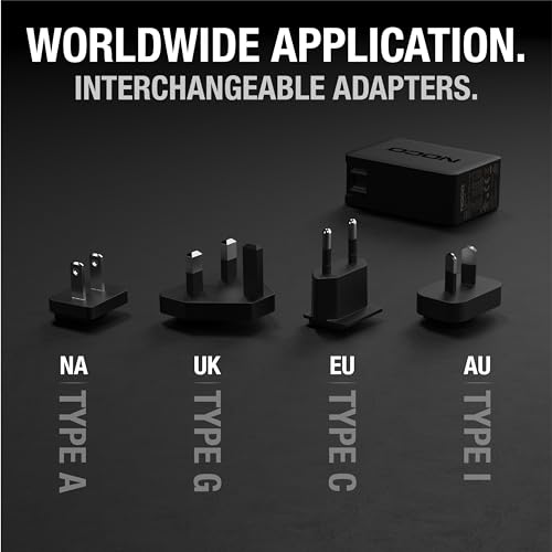 Image of NOCO U65 65W USB-C Charger, Power Delivery (PD) Fast Portable Micro Wall Charger and International Travel Charger with Interchangeable Plugs for Apple, Google, Samsung, Microsoft and More