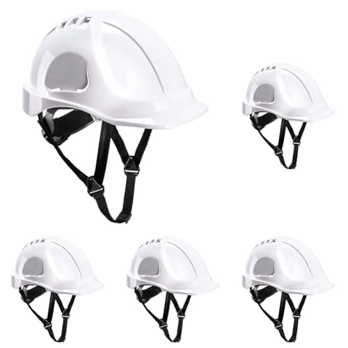 Casque de sécurité Portwest avec visière intégrée blanche lot de 5 taille 56-63
