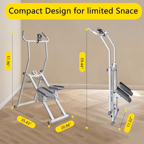 Image of Stair Stepper, Vertical Climber for Home Gym, Compact Folding Full-Body Cardio Machine with Extended Step Range, Adjustable Handlebar & Pedals, Suitable for Women & Men