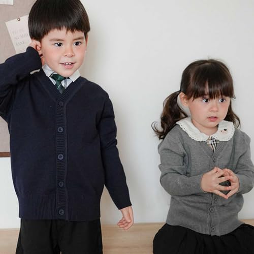 1 to 16 Years Boys Girls Cardigan Sweater Kids Teens V Neck Button Down Jacket Coats School Uniforms Sweaters2
