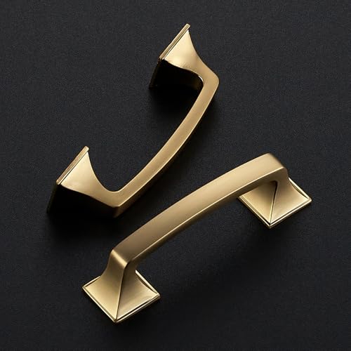 Image of Ravinte Champagne Bronze Square Foot Arch Cabinet Pulls 3 Inch 30 Pack