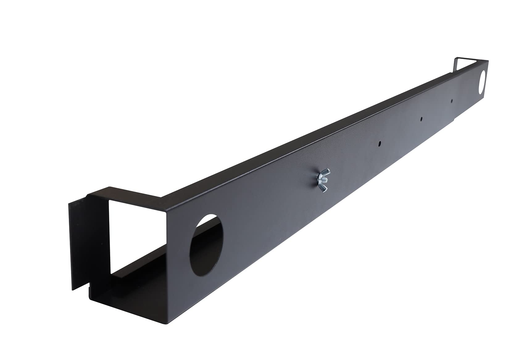 furni24 Schreibtisch fürs Arbeitszimmer und Home Office - Großer laminierter Computertisch aus Holz, 2 Kabeldurchlässe und mit verstellbarem Metall kabelkanal-Nuvi (Grau, Kabelkanal 180x80x75 cm)