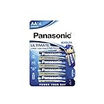 Panasonic EVOLTA AA batteries, pack of 4 alkaline batteries, AA Mignon LR6, 1.5 V, premium batteries for toys, robots and torches