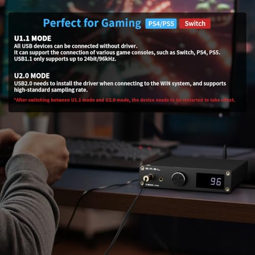 Image of SMSL C200 PRO DAC Headphone Amplifier, ES9039Q2M XU-316 HiFi MQA DAC Amp, DSD512 32Bit /768kHz, Type C USB /Opt /Coax /Bluetooth to RCA /TRS /4.4mm /6.35mm Headphone Amps for Gaming PS5 /Switch /PC