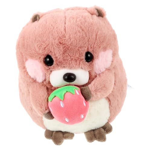 Poupée marmotte en peluche rose de 30 cm doudou pour bébé et enfant