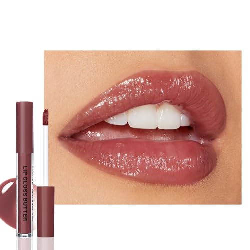 Image of Berry Mauve Honey Butter Lip Stain Tinted Lip Gloss,Shine Moisturizing Plumper Liquid Lipstick for Women,Natural Nourishing Hydrating Lip Balm for Dry Lips,Lightweight Lip Liner Care Makeup #12