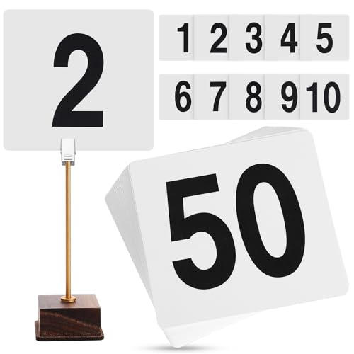 FOMIYES PVC���ϋv�e�[�u���ԍ��J�[�h50���Z�b�g �傫�Ȑ����\�� �ė��p�\�ȐȎD �p�[�e�B�[ ������ ���Z�v�V�����p