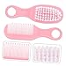 BESTonZON 1set Soft Massage Comb and Hair Brush Kit for Newborns Gentle Care for Boy Girl Scalp Pink Static and Safe Design