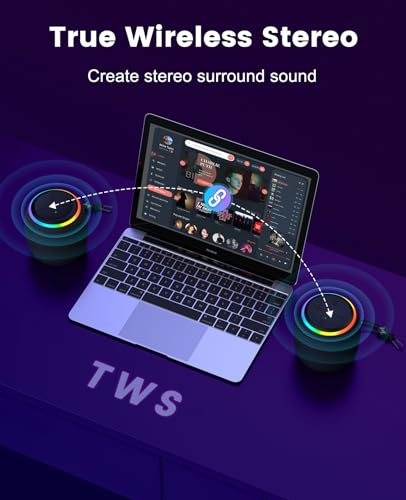 Image of LENRUE Bluetooth Speaker, Wireless Speaker with Dynamic Light Show, Crisp Sound, TWS, Portable Speaker for Phones, Tables, Indoor, Outdoor