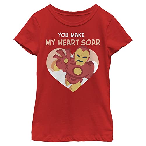 T-shirt Marvel fille rouge XL vêtements de marque mode ado motif Iron Love