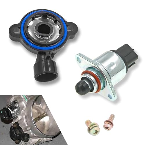 Throttle Position Sensor Idle Air Control Valve, Retrofit Sensor 17113625 Control Valve 17113598, Compatible with Buick Chevrolet (Silver & Black)
