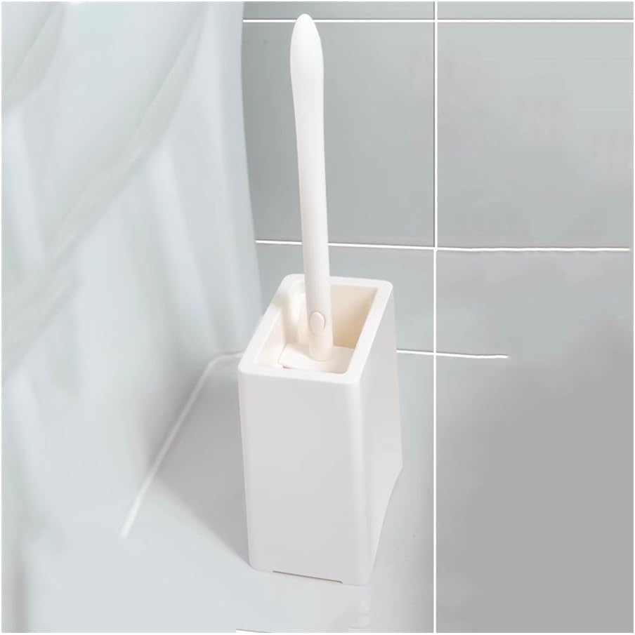 Toilet Brush, Fan-Shaped Bristle Toilet Brush Set with Removable Base - Floor Mount,Toilet Brush and Holder Set