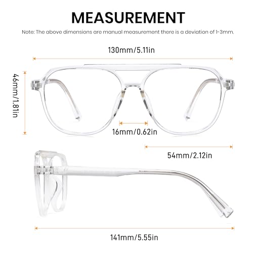 Image of Cyxus Aviator Blue Light Glasses for Women Men Reduce Eye Strain 8196 | Eye Protection,UV Protection,Retro Pilot Frame,Ideal for Office Work Daily Wear