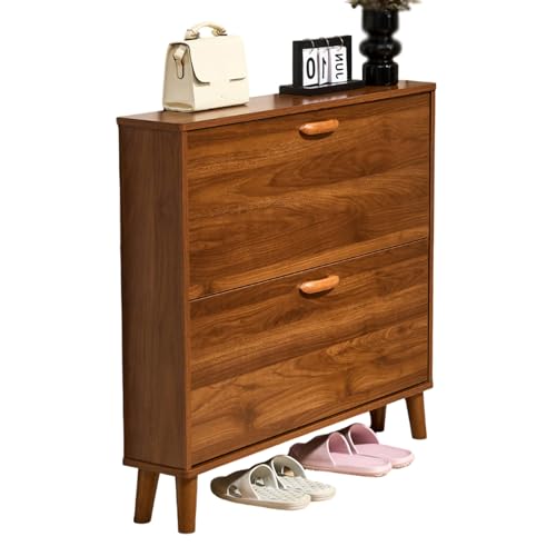 Meuble à chaussures rustique avec 2 rabats - Étagère fine MDF