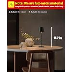 KDG 2 Pack Cordless Table Lamp,Portable LED Desk Lamp, 5000mAh Battery Operated, 3 Color Stepless Dimming Up, for Restaurant/Bedroom/Bars/Outdoor Party/Camping/Coffee Shop Night Light(Black) - Image 2