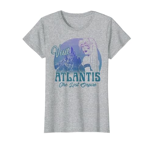 Image of Disney Atlantis The Lost Empire Kida Visit Portrait T-Shirt, Women, Heather Grey, X-Large