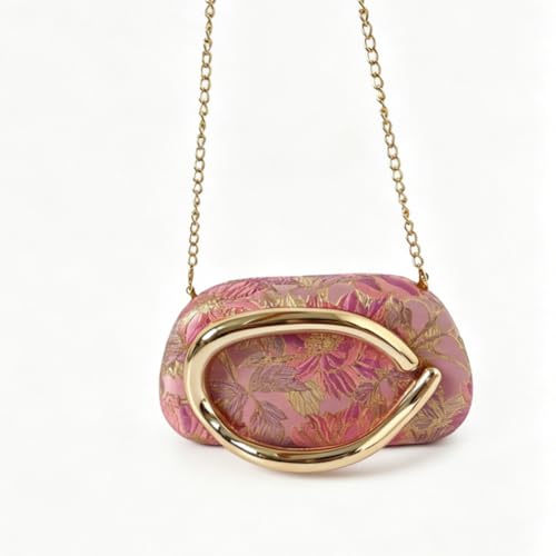 Image of Acrylic Clutch Purse for Women Classic Round Acrylic Evening Handbag Vintage Metal Handlebars Bag for Wedding Party Prom