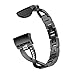 Produktbild LUONE Kettenuhrenarmband, X-förmigen Metallersatz Armband Kompatibel mit Fitbit CHARGE3 / Charge4 Uhrenarmband mit Strass-UhrWristband,Schwarz
