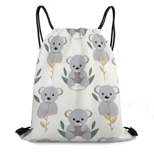Cute Koala Drawstring Backpack Durable Sport Gym Bags Daypack for Men Women 35 * 42cm
