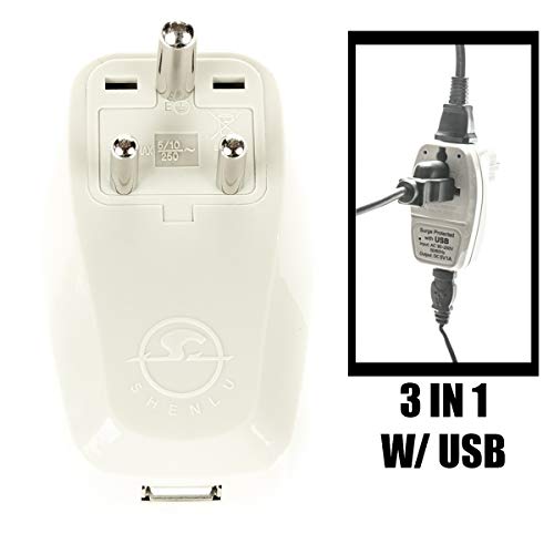Image of OREI World (USA, UK, China & More) to India (Type D) Travel Adapter Plug - 3 in 1 - CE Certified - RoHS Compliant with USB and Surge Protection Worldwide Adapter (DBU-D)