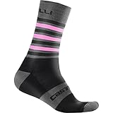 Mezcla de lana de merino CASTELLI Gregge 15 Sock Calcetines Unisex – Adulto, Black Giro Pink, S/M