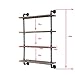 KKLE Industrial Pipe Shelving Bookshelf Rustic Modern Wood Ladder Storage Shelf 4-Tier Retro Wall Mount Pipe Design DIY Shelving (24in)