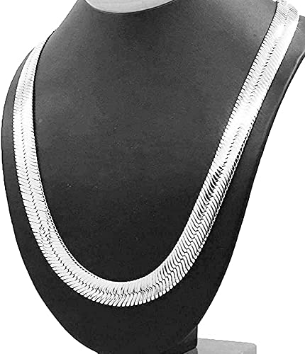 TUOKAY 10mm Thick Herringbone Chains Necklace Men Women Silver Herringbone Necklace Hip Hop Chains for Rapper Gangsta4