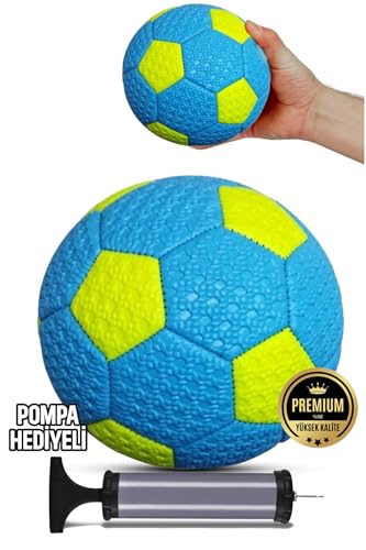 Hentbol Topu Renkli Color Soft Katmanlı Çocuk Mini Futbol Topu No:1 İç Mekan Pompa Hediyeli