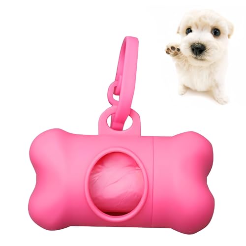 GVSS Distributore di Sacchetti Igienici per Animali Domestici 8 x 5 cm, Distributore di Sacchetti per Crottes per Cani, con 1 Rotolo di Sacchetti per Crottes per Cani, per Cani e Gatti, Forma di Osso