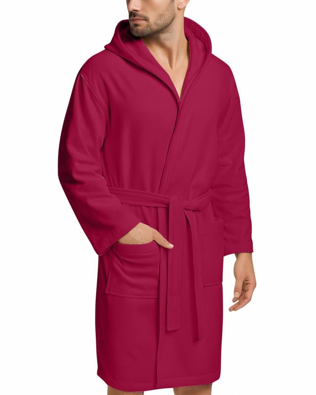 NARCISO - Accappatoio Uomo Donna Microfibra Economico con Tasche Cappuccio e Cintura, Ideale per Casa, Viaggio, Palestra, Tessuto Morbido e Comodo, Taglie dalla S alla XXL