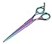 Dog Hair Scissors for Grooming - 7.5 Inch Straight Rainbow - Beautiful, Comfortable, Ergonomic, Professional, Durable, Sharp - Cutting Sheers