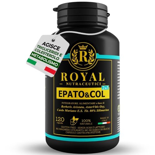 Berberina, Cardo Mariano e Silimarina – Integratore Detox Fegato e Depurativo Fegato Epatico – Supporto Naturale per Metabolismo e Benessere – 120 Capsule Vegan – ROYAL NUTRACEUTICI