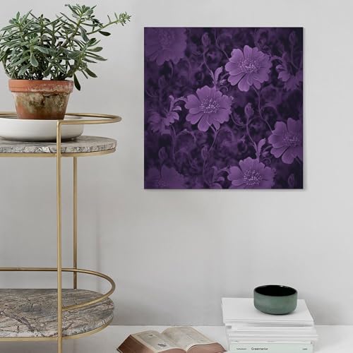 Toile murale abstraite violette grand format impression salon