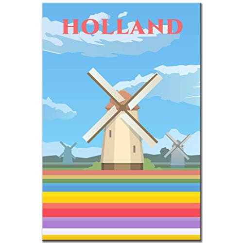 Imán de nevera vintage Amsterdam 5x7.5 cm miniatura 1