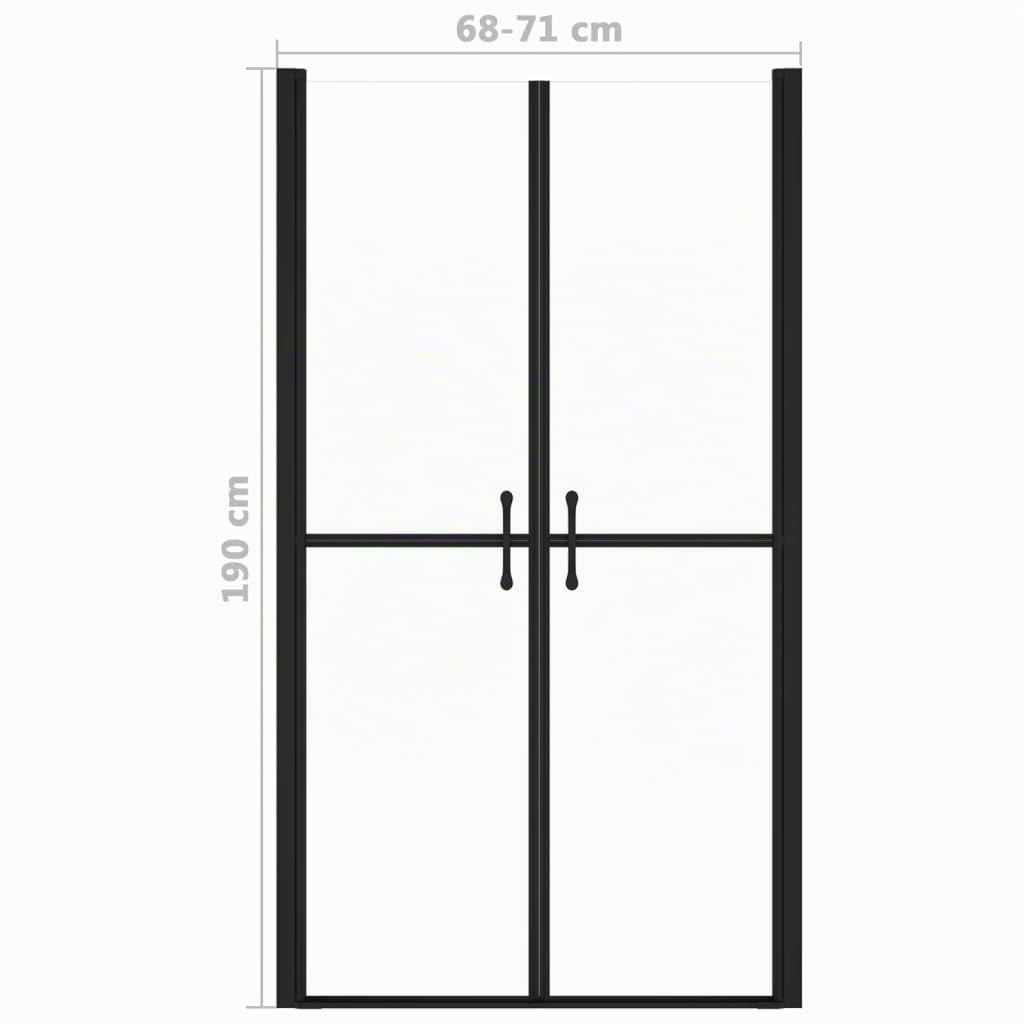 vidaXL Duschtür Moderne Handgriffe Nischentür Pendeltür Schwenktür Duschabtrennung Dusche Duschkabine Badezimmer Klar ESG (68-71) x190cm Aluminium