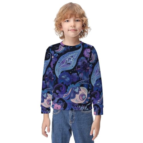 Paisley PurpleChildren's Casual Pullover Sweatshirt Loose Fit8-10Y