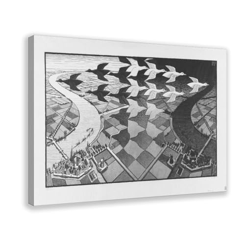 CFIOZYOS Day And Night Escher Canvas Poster