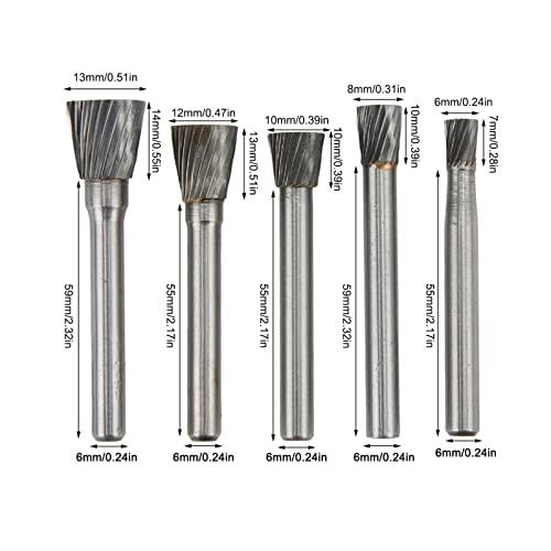 Set de 5 fresas carburo con vástago de 6 mm miniatura 3