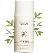 Tallow Sunscreen SPF 25 with Non Nano Zinc Oxide – Natural Mineral Sun Protection with Red Raspbe...