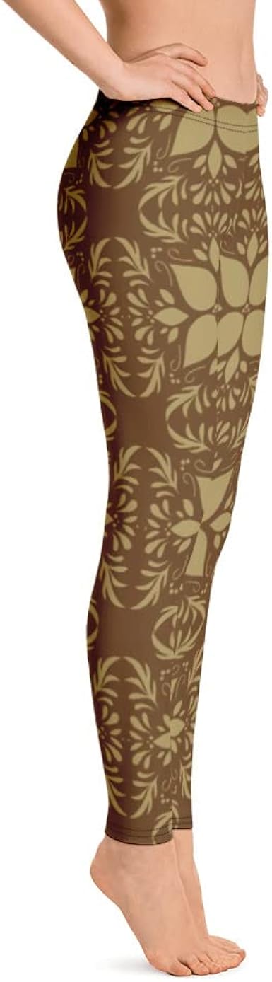 Chocolate Lotus Leggings, Brown Tights 